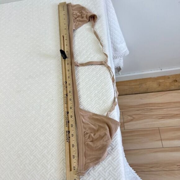 Vintage Lululemon Comfort Small A Cup Tan Triangle Cupped Bra Bralette Tan Beige - Picture 7 of 10